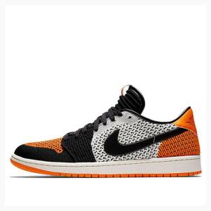 Nike Retro Low Flyknit Shattered Backboard Spor Ayakkabı Air Jordan 1 Erkek Siyah Gri Turuncu | JD-806QF