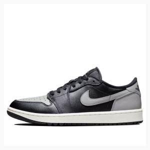 Nike Retro Low Golf Shadow Spor Ayakkabı Air Jordan 1 Erkek Siyah Beyaz Gri | JD-045MS