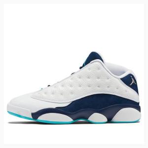 Nike Retro Low Hornets Spor Ayakkabı Air Jordan 13 Erkek Beyaz Lacivert | JD-675VP