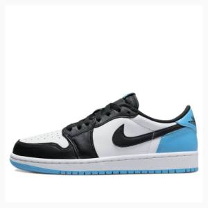 Nike Retro Low OG UNC Spor Ayakkabı Air Jordan 1 Kadın Siyah Beyaz Mavi | JD-608IC