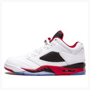 Nike Retro Low Spor Ayakkabı Air Jordan 5 Erkek Beyaz Kırmızı | JD-028VL