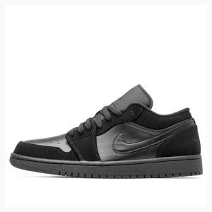 Nike Retro Low Spor Ayakkabı Air Jordan 1 Erkek Siyah Gümüş | JD-417GZ