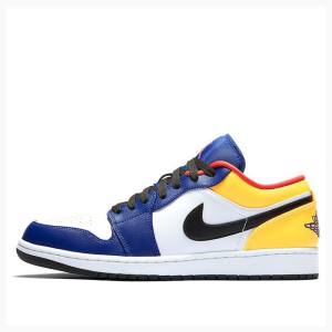 Nike Retro Low Spor Ayakkabı Air Jordan 1 Erkek Mavi Sarı | JD-780WR