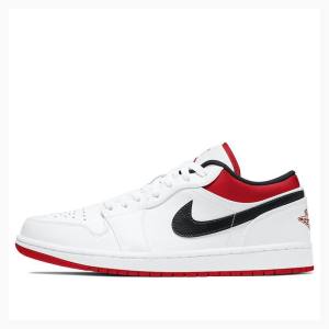 Nike Retro Low Spor Ayakkabı Air Jordan 1 Erkek Beyaz Kırmızı | JD-825GM