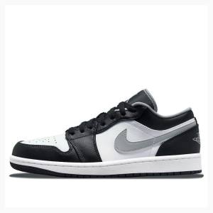 Nike Retro Low Spor Ayakkabı Air Jordan 1 Erkek Siyah Beyaz Gri | JD-874LD