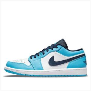 Nike Retro Low UNC Spor Ayakkabı Air Jordan 1 Erkek Beyaz Mavi | JD-721PH