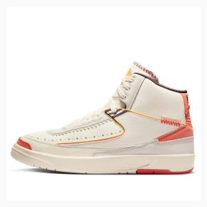 Nike Retro Maison Chateau Rouge Basketbol Ayakkabısı Air Jordan 2 Erkek Beyaz Turuncu | JD-796NJ