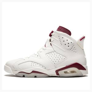 Nike Retro Maroon Basketbol Ayakkabısı Air Jordan 6 Erkek Beyaz Kırmızı | JD-507WJ