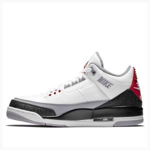 Nike Retro NRG Tinker Basketbol Ayakkabısı Air Jordan 3 Erkek Beyaz Siyah Gri | JD-734VI