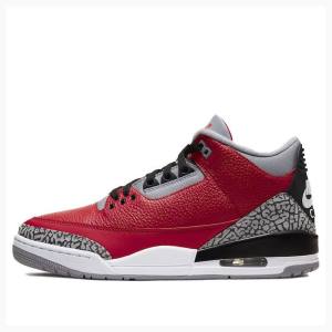 Nike Retro SE CHI - Chicago Basketbol Ayakkabısı Air Jordan 3 Erkek Kırmızı Gri | JD-735AL