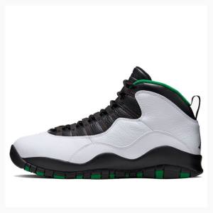 Nike Retro Seattle Basketbol Ayakkabısı Air Jordan 10 Erkek Yeşil Siyah Beyaz | JD-250RT