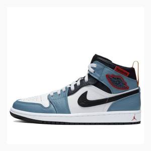 Nike X Facetasm Mid Cut Fearless Basketbol Ayakkabısı Air Jordan 1 Erkek Mavi Siyah | JD-573UJ