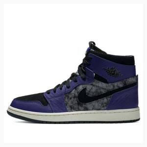 Nike Zoom Air CMFT BBS Bayou Boys Basketbol Ayakkabısı Air Jordan 1 Erkek Mor Siyah | JD-183PK