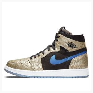 Nike Zoom CMFT Laser Basketbol Ayakkabısı Air Jordan 1 Erkek Altın Siyah | JD-069DN