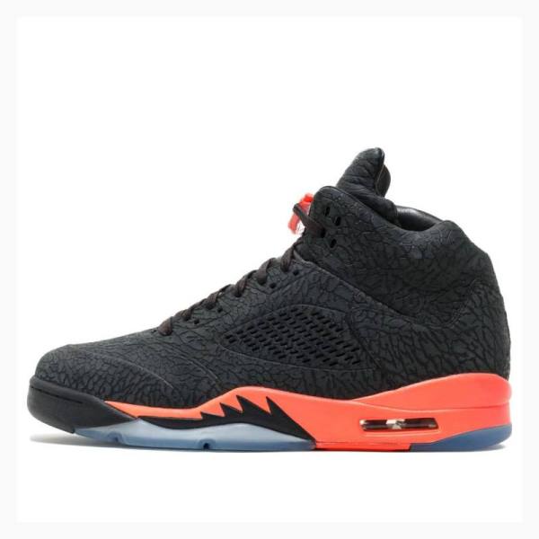 Nike 3LAB5 Infrared Basketbol Ayakkabısı Air Jordan 5 Erkek Siyah Turuncu | JD-865SP