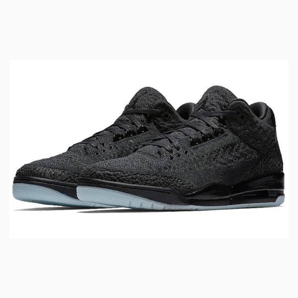 Nike Flyknit Anthracite Basketbol Ayakkabısı Air Jordan 3 Erkek Siyah | JD-560WZ