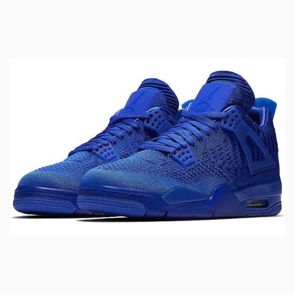 Nike Flyknit Hyper Royal Basketbol Ayakkabısı Air Jordan 4 Erkek Mavi | JD-629YX