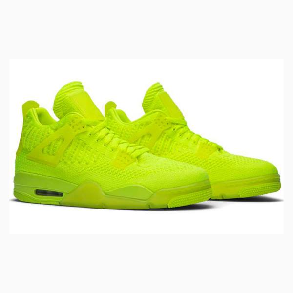 Nike Flyknit Volt Basketbol Ayakkabısı Air Jordan 4 Erkek Yeşil | JD-340YT