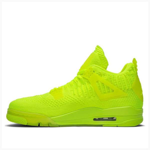 Nike Flyknit Volt Basketbol Ayakkabısı Air Jordan 4 Erkek Yeşil | JD-340YT