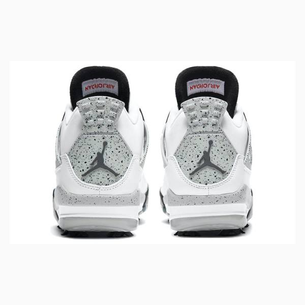 Nike Golf Cement Basketbol Ayakkabısı Air Jordan 4 Erkek Beyaz Siyah Kırmızı | JD-689KC