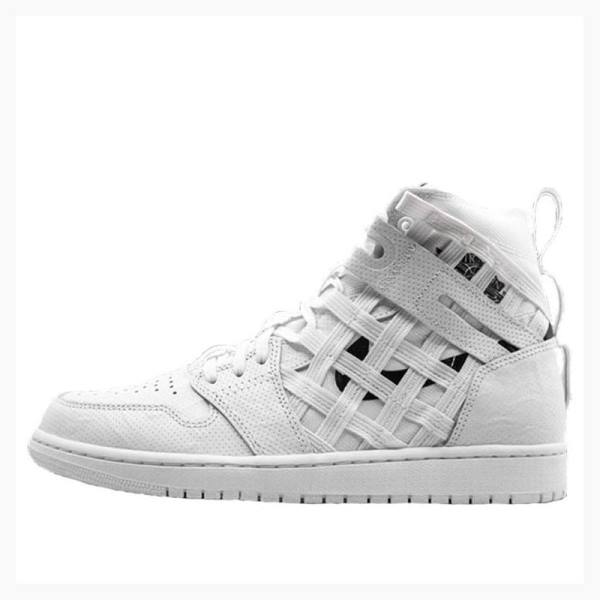 Nike High Cargo \'Metallic Silver\' Basketbol Ayakkabısı Air Jordan 1 Erkek Beyaz | JD-697MP