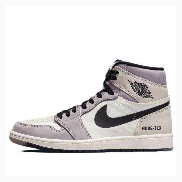 Nike High Element Gore-Tex Light Bone Basketbol Ayakkabısı Air Jordan 1 Erkek Mor Siyah | JD-618TS