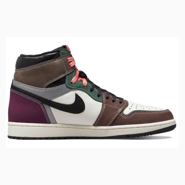 Nike High OG Hand Crafted Basketbol Ayakkabısı Air Jordan 1 Erkek Kahverengi Yeşil Turuncu | JD-813DQ