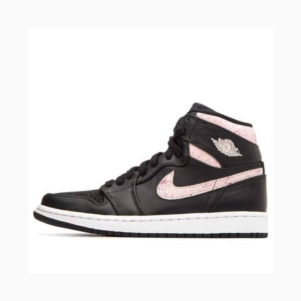 Nike High PREM Silt Basketbol Ayakkabısı Air Jordan 1 Kadın Siyah Pembe | JD-036LF