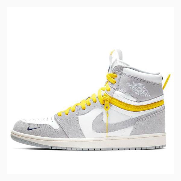 Nike High Switch Basketbol Ayakkabısı Air Jordan 1 Erkek Beyaz Gri Sarı | JD-089PY