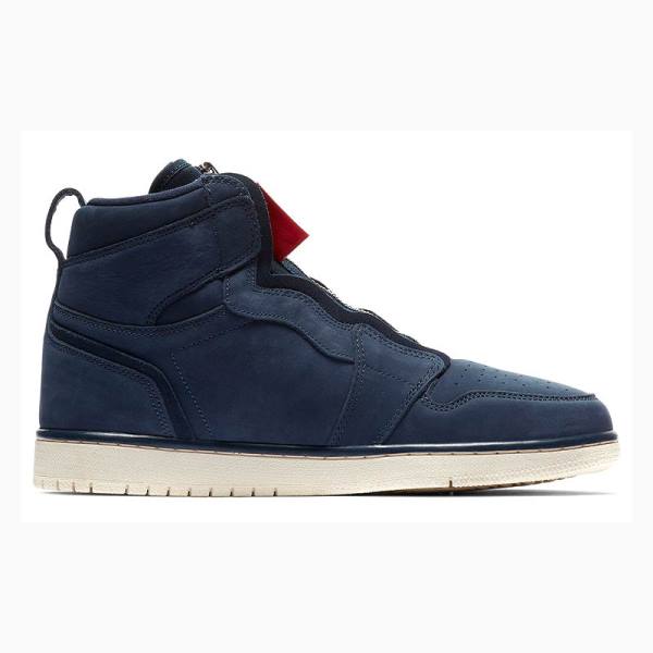 Nike High Zip Basketbol Ayakkabısı Air Jordan 1 Kadın Koyu Mavi | JD-258MG