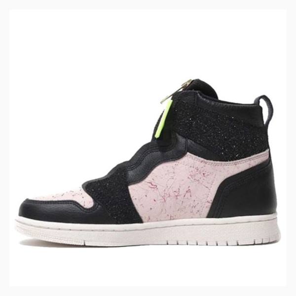 Nike High Zip \'Silt Red\' Basketbol Ayakkabısı Air Jordan 1 Kadın Pembe Siyah | JD-375RM