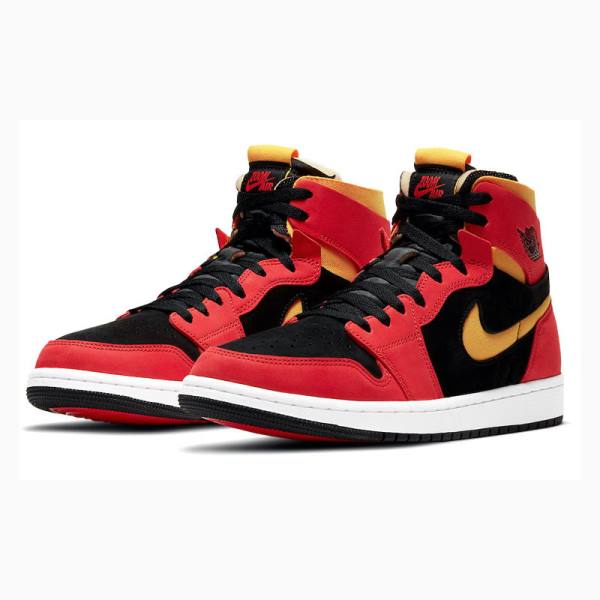 Nike High Zoom Air CMFT Chile Basketbol Ayakkabısı Air Jordan 1 Erkek Kırmızı Sarı | JD-490BT