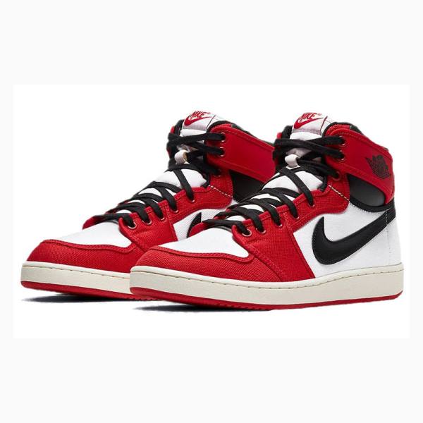 Nike KO Chicago Chicago 2021 Edition Chicago Basketbol Ayakkabısı Air Jordan 1 Erkek Siyah Beyaz Kırmızı | JD-321WC