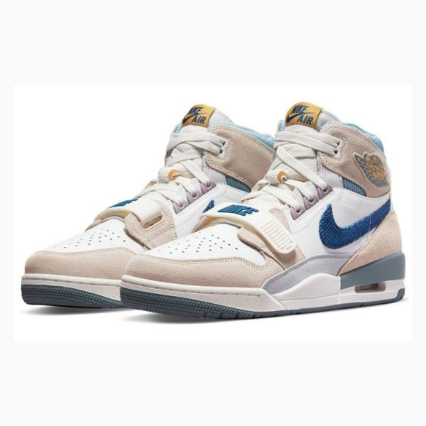 Nike Legacy 312 High Basketbol Ayakkabısı Air Jordan Erkek Bej Rengi Mavi | JD-619SW