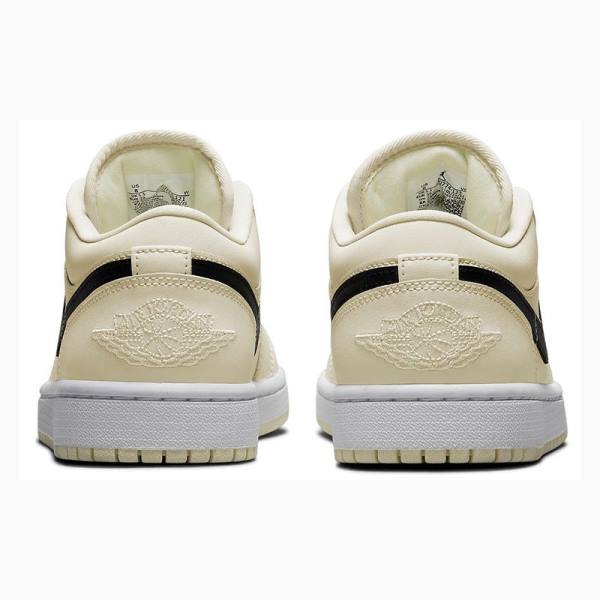 Nike Low Creamy Coconut Milk Spor Ayakkabı Air Jordan 1 Kadın Krema Siyah | JD-654HQ