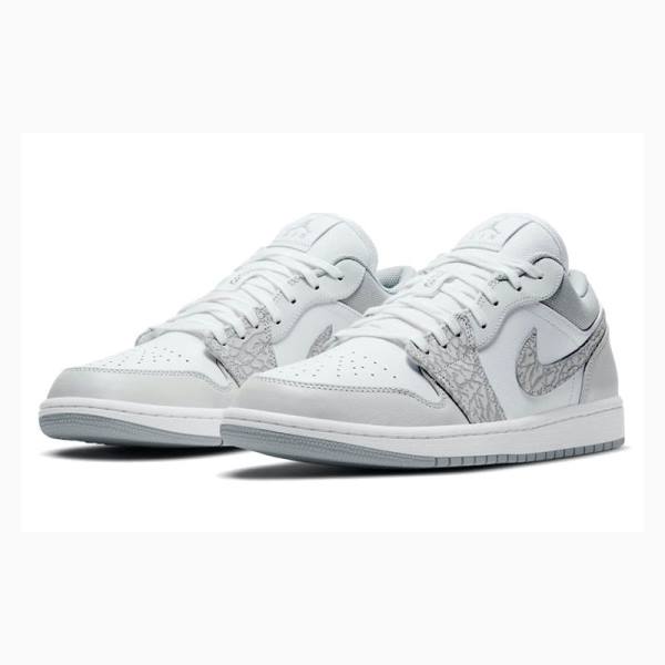 Nike Low Premium 'Elephant Print' Smoke Elephant Spor Ayakkabı Air Jordan 1 Erkek Gri | JD-462FW