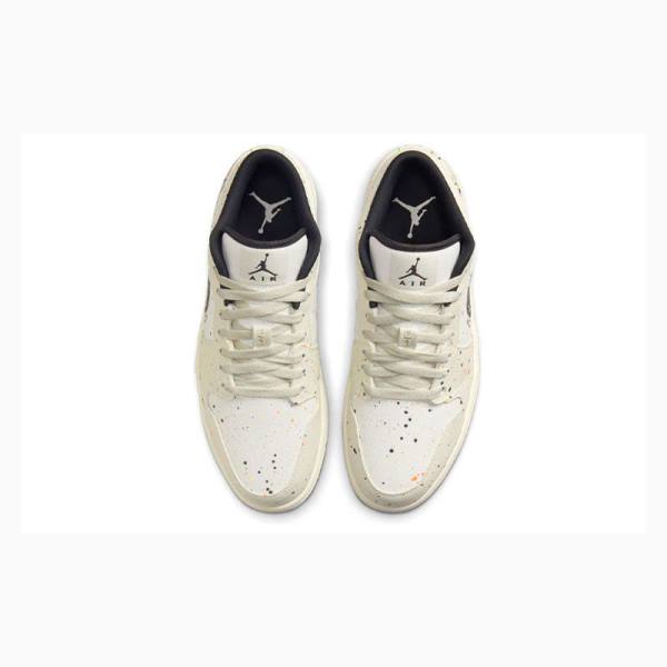 Nike Low SE Brushstroke Spor Ayakkabı Air Jordan 1 Erkek Beyaz Siyah | JD-035QV