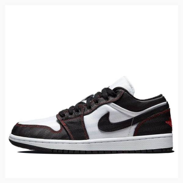 Nike Low SE Utility Spor Ayakkabı Air Jordan 1 Kadın Beyaz Siyah Kırmızı | JD-193HF