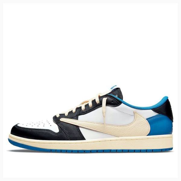 Nike Low Travis Scott x Fragment Spor Ayakkabı Air Jordan 1 Erkek Mavi Siyah | JD-759QY