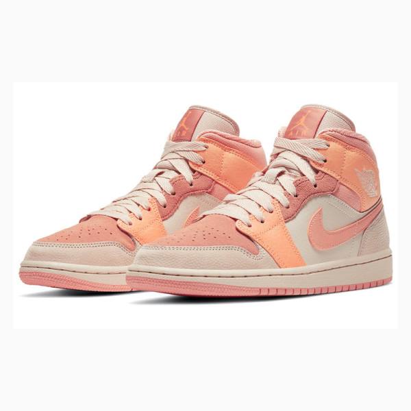 Nike Mid Cut Apricot (W) Basketbol Ayakkabısı Air Jordan 1 Kadın Turuncu | JD-954SA