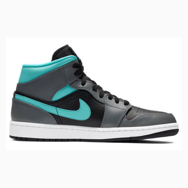 Nike Mid Cut Aqua Basketbol Ayakkabısı Air Jordan 1 Erkek Gri Yeşil | JD-479YL