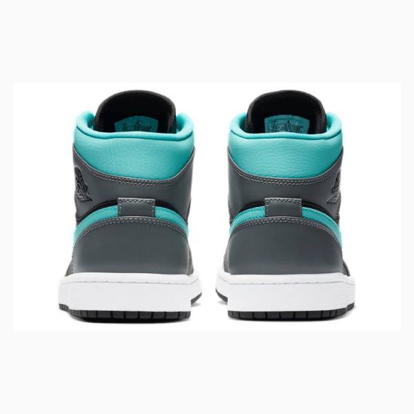 Nike Mid Cut Aqua Basketbol Ayakkabısı Air Jordan 1 Erkek Gri Yeşil | JD-479YL