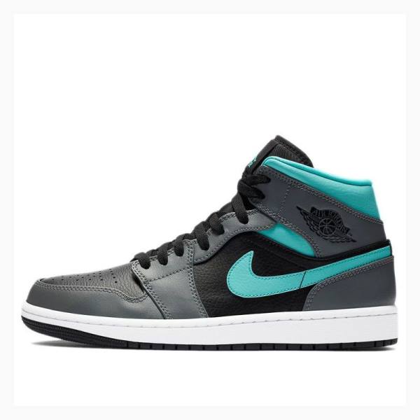 Nike Mid Cut Aqua Basketbol Ayakkabısı Air Jordan 1 Erkek Gri Yeşil | JD-479YL