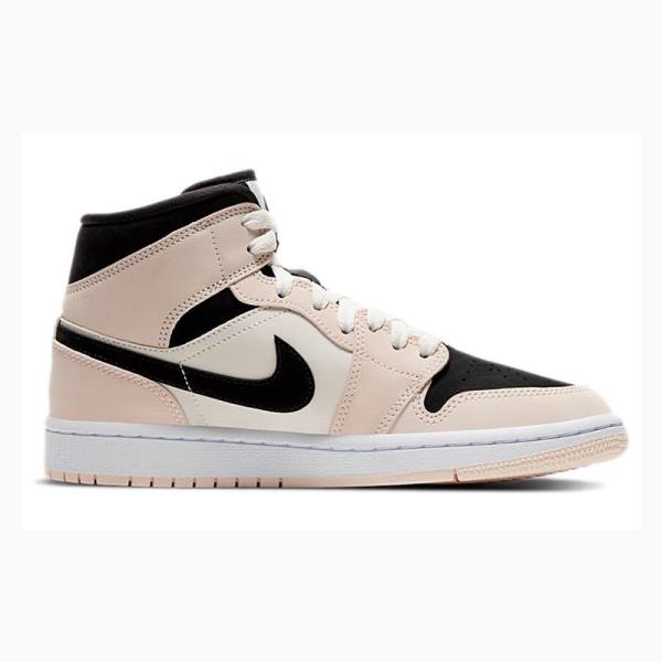 Nike Mid Cut Barely Basketbol Ayakkabısı Air Jordan 1 Kadın Pembe Siyah | JD-679SI