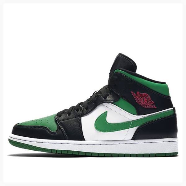 Nike Mid Cut Basketbol Ayakkabısı Air Jordan 1 Erkek Siyah Yeşil | JD-059DM