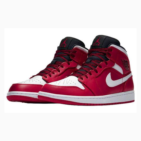 Nike Mid Cut Chicago Basketbol Ayakkabısı Air Jordan 1 Erkek Beyaz Kırmızı | JD-641BP