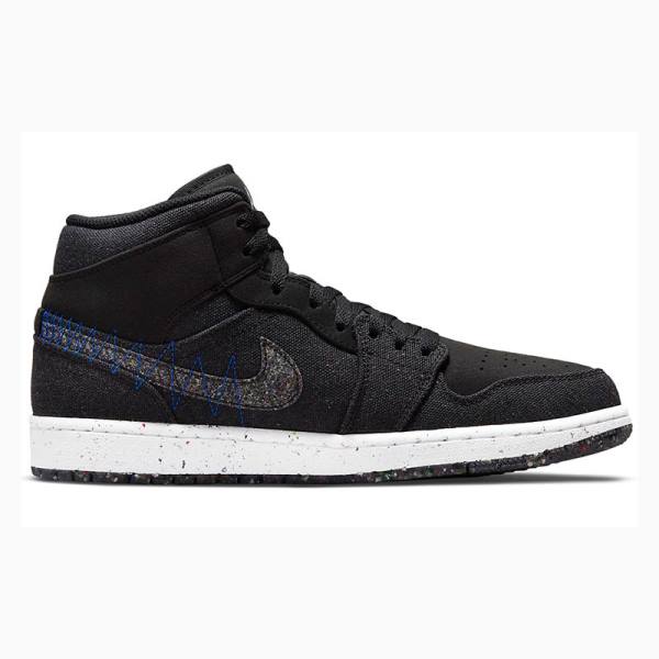 Nike Mid Cut Crater Racer Basketbol Ayakkabısı Air Jordan 1 Erkek Siyah | JD-435FW