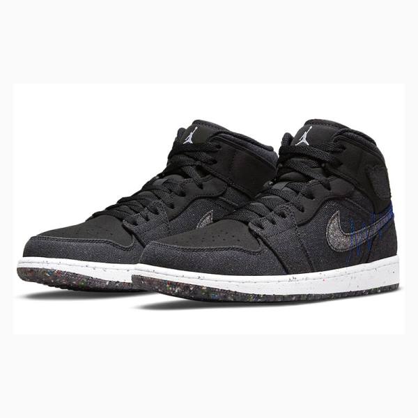 Nike Mid Cut Crater Racer Basketbol Ayakkabısı Air Jordan 1 Erkek Siyah | JD-435FW