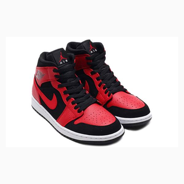 Nike Mid Cut Gym Red Basketbol Ayakkabısı Air Jordan 1 Erkek Kırmızı Siyah | JD-905PK