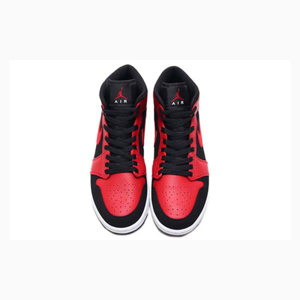 Nike Mid Cut Gym Red Basketbol Ayakkabısı Air Jordan 1 Erkek Kırmızı Siyah | JD-905PK